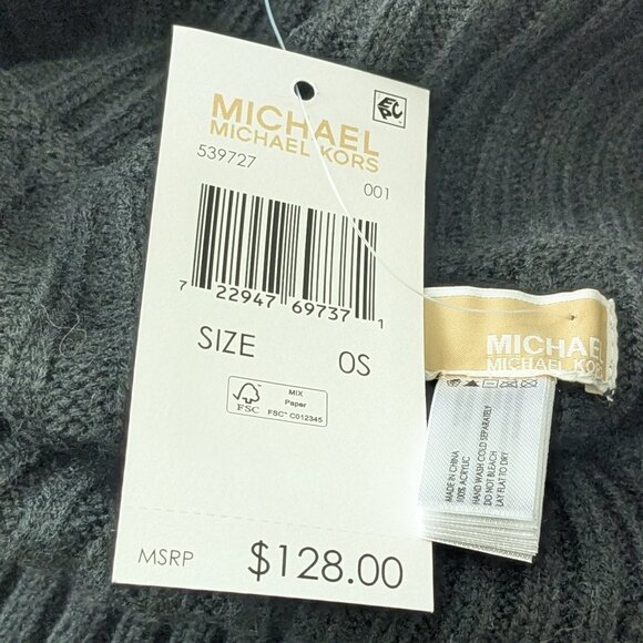 MICHAEL Michael Kors Women's Wide-Rib Button Turtleneck Poncho Black NWT - Picture 12 of 14